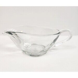 Retro Vintage Clear Glass Anchor Hocking 1043 Gravy Boat Dish